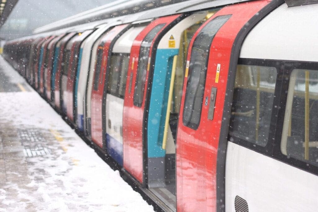 Train in snow