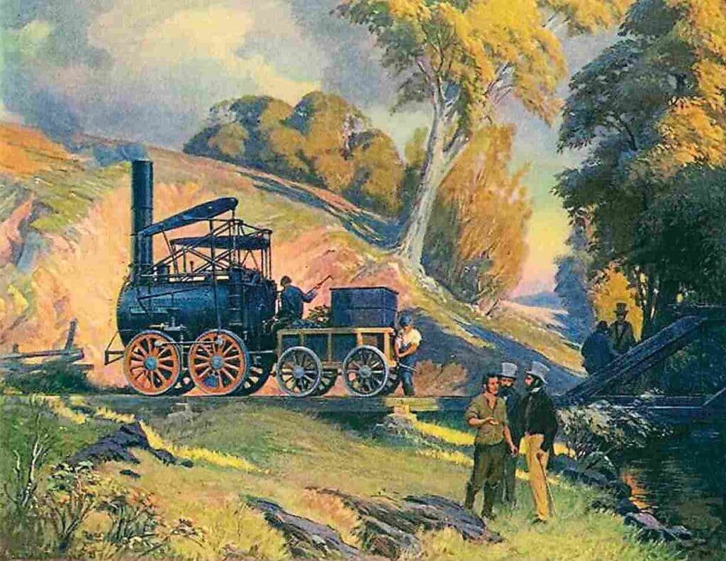 A 1931 print of a painting of the Stourbridge Lion by Sheldon Pennoyer.
