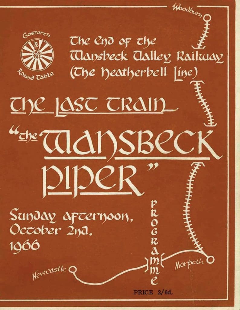 The Wansbeck Valley Railway Last Train tour programme.